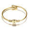 Girls Gold Color Stainless Steel Heart Bracelet Bangle With Letter Initial - Fabulous Trendy Items