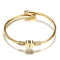 Girls Gold Color Stainless Steel Heart Bracelet Bangle With Letter Initial - Fabulous Trendy Items