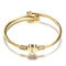 Girls Gold Color Stainless Steel Heart Bracelet Bangle With Letter Initial - Fabulous Trendy Items
