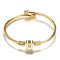 Girls Gold Color Stainless Steel Heart Bracelet Bangle With Letter Initial - Fabulous Trendy Items