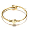 Girls Gold Color Stainless Steel Heart Bracelet Bangle With Letter Initial - Fabulous Trendy Items