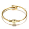 Girls Gold Color Stainless Steel Heart Bracelet Bangle With Letter Initial - Fabulous Trendy Items