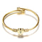 Girls Gold Color Stainless Steel Heart Bracelet Bangle With Letter Initial - Fabulous Trendy Items