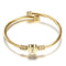 Girls Gold Color Stainless Steel Heart Bracelet Bangle With Letter Initial - Fabulous Trendy Items