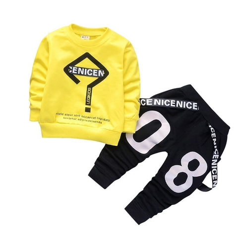 New Spring Autumn Baby Fashion Clothes Kid Boys Girls T Shirt Pants 2Pcs/sets Children Infant Clothing Toddler Cotton Sportswear - Fabulous Trendy Items