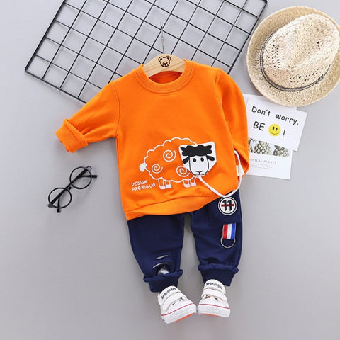 New Spring Autumn Baby Fashion Clothes Kid Boys Girls T Shirt Pants 2Pcs/sets Children Infant Clothing Toddler Cotton Sportswear - Fabulous Trendy Items