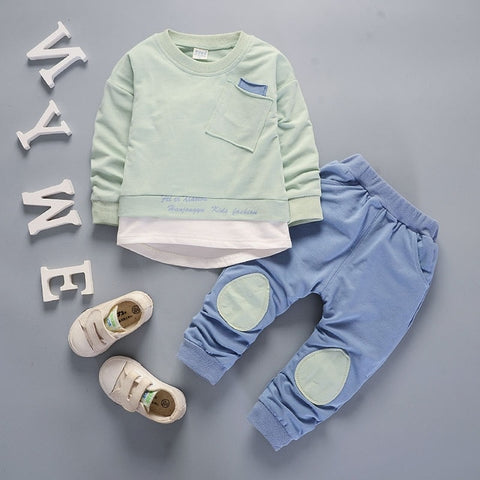 New Spring Autumn Baby Fashion Clothes Kid Boys Girls T Shirt Pants 2Pcs/sets Children Infant Clothing Toddler Cotton Sportswear - Fabulous Trendy Items