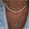 Gold Crystal Stars Pendant Necklaces  Multilevel Vintage Jewelry - Fabulous Trendy Items