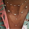 Gold Crystal Stars Pendant Necklaces  Multilevel Vintage Jewelry - Fabulous Trendy Items