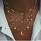 Gold Crystal Stars Pendant Necklaces  Multilevel Vintage Jewelry - Fabulous Trendy Items