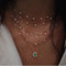 Gold Crystal Stars Pendant Necklaces  Multilevel Vintage Jewelry - Fabulous Trendy Items