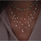 Gold Crystal Stars Pendant Necklaces  Multilevel Vintage Jewelry - Fabulous Trendy Items