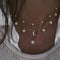Gold Crystal Stars Pendant Necklaces  Multilevel Vintage Jewelry - Fabulous Trendy Items