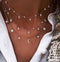 Gold Crystal Stars Pendant Necklaces  Multilevel Vintage Jewelry - Fabulous Trendy Items