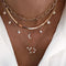 Gold Crystal Stars Pendant Necklaces  Multilevel Vintage Jewelry - Fabulous Trendy Items