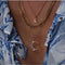 Gold Crystal Stars Pendant Necklaces  Multilevel Vintage Jewelry - Fabulous Trendy Items