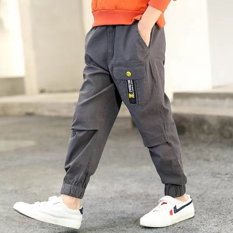 New Trend Clothing Teenage Boys Pants Cotton Cargo Pants Multi-Pocket Children Korean Sweatpants Elastic Waist Harem Kids Pants - Fabulous Trendy Items