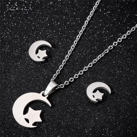 Star & Moon Pendant Necklace  Accessories - Fabulous Trendy Items