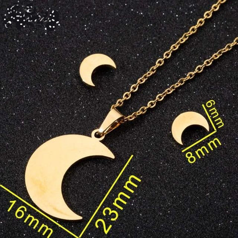 Star & Moon Pendant Necklace  Accessories - Fabulous Trendy Items